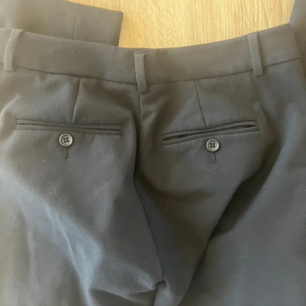 VINCE High Rise Slim Ankle Crop Trouser Black size 2